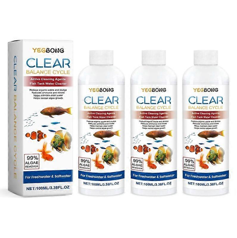 1/2/3PCS Výkonný čistič vody v akváriu, čistič akváriírrýchle čistenie vody 100 ml