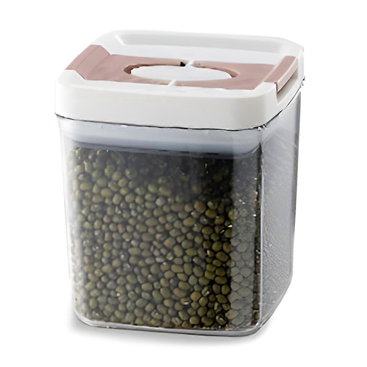 Sealed Plastic Jar with Lid Transparent Square Sealed Storage Jar Quick Pull Lid Design Kitchen Foo