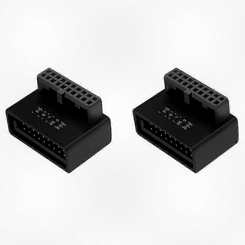 2pcs 90 Degree Converter for USB 3.0 19/20p Socket Headers on Desktop Computer Motherboards