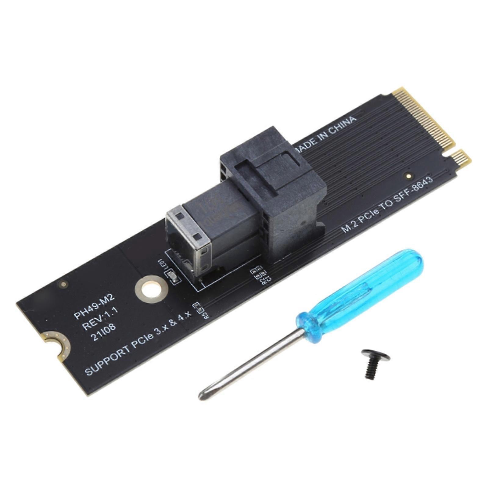 M.2 NVMEアダプターカードSFF-8643 NVMe PCIeホストコントローラー拡張カードデスクトップPC用アドオンカードアダプター