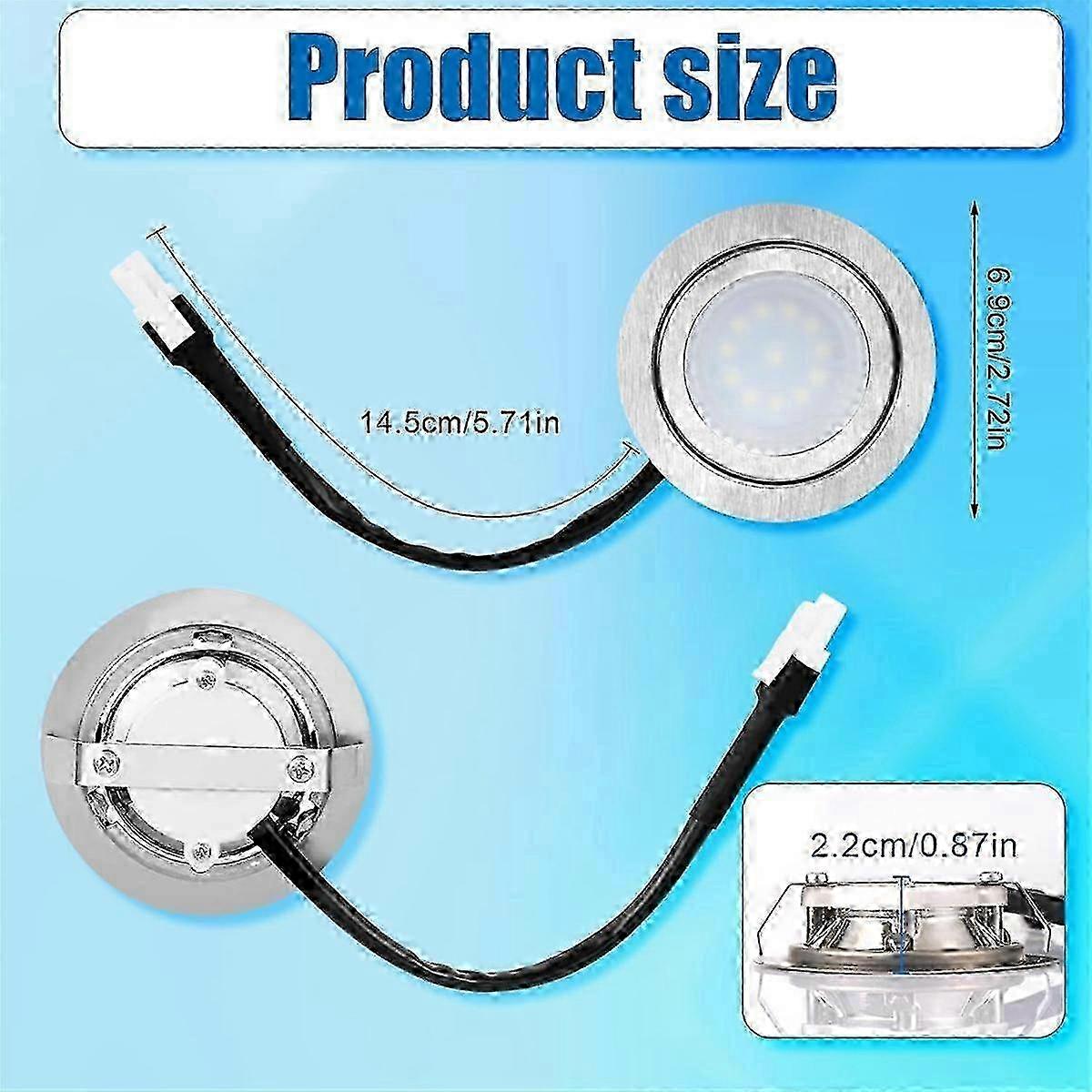2pcs Range Hood Light Bulbs Stainless Steel Led Replacement Recessed Kitchen