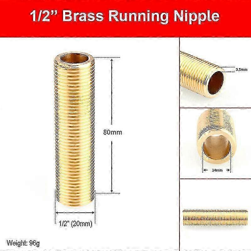 1/2 inch pipe nipple with cut-through thread brass nipple
