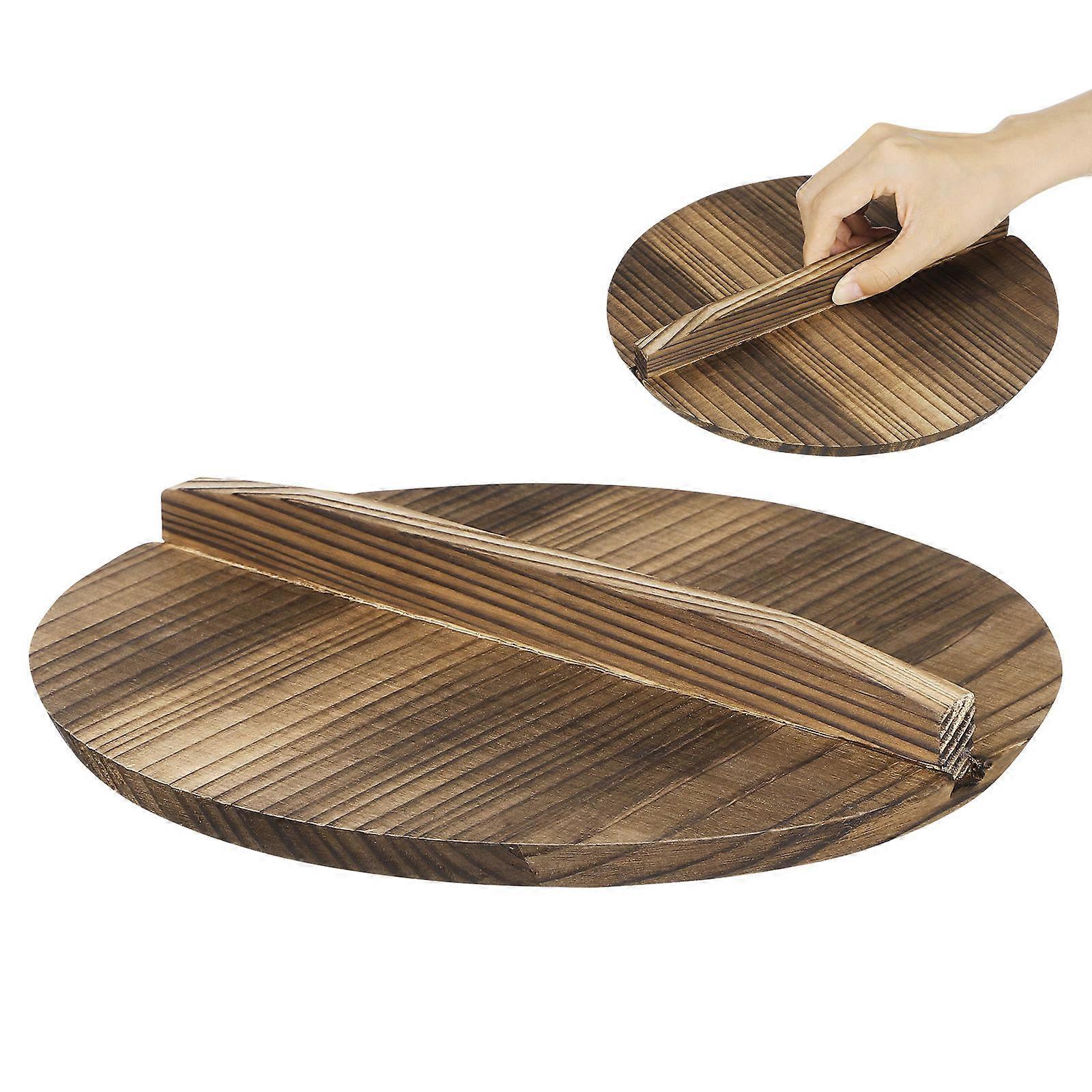 Practical Wooden Wok Lid, Combines Stability and Comfort, Ideal for Family Meals