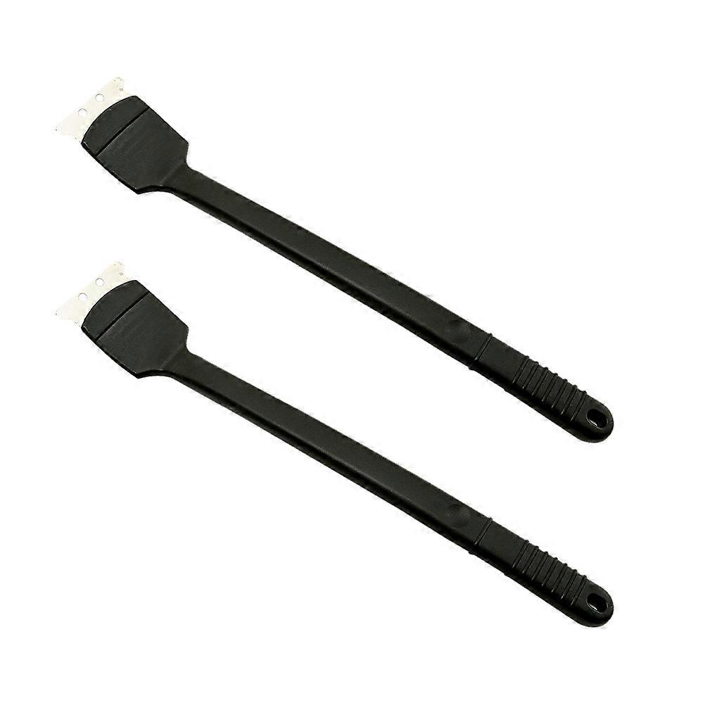2Pcs Birdcage Cleaning Long Handle Brush Metal Tool Accessory Black
