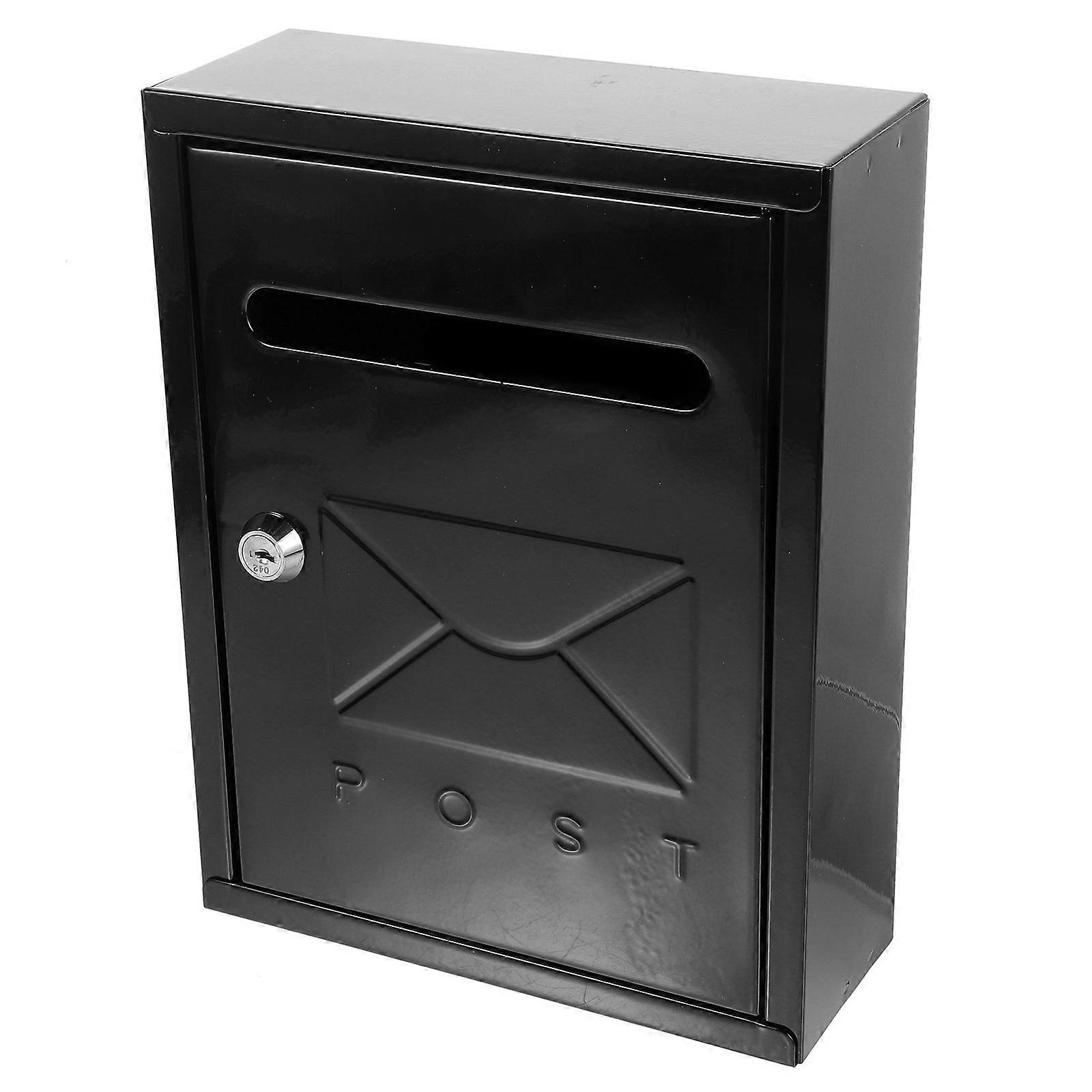 Vintage Wall Mounted Weatherproof Metal Mailbox with Lock for Letters, Newspapers, and Magazines – Space Saving Outdoor Design