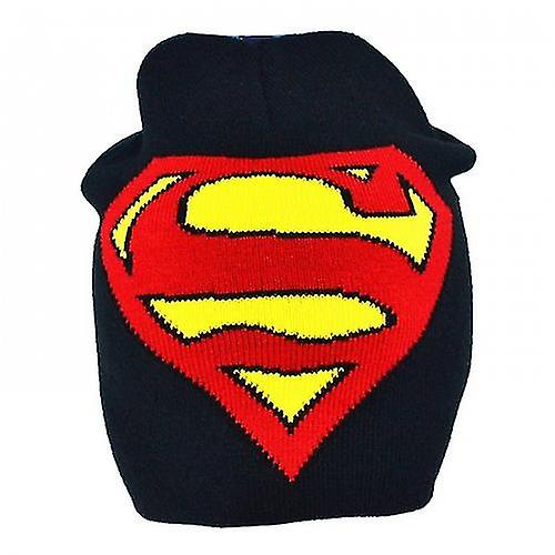 Superman Childrens/Boys Official Logo Roll Down Beanie Hat