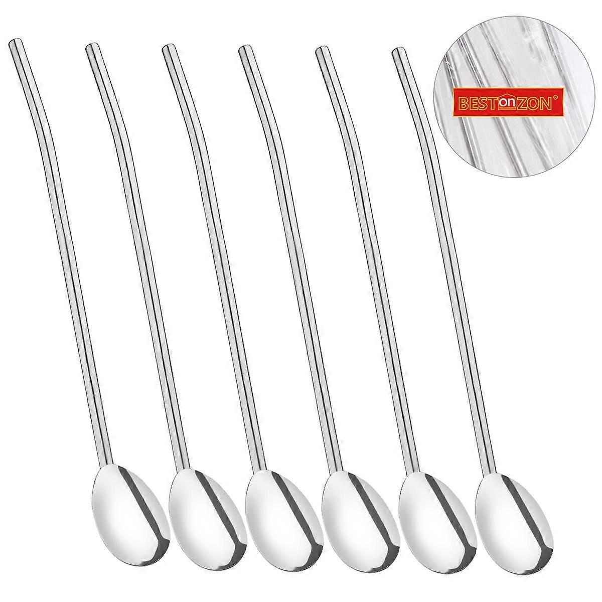 Cocktail Spoons with Hollow Handles, Suitable for Cold Drinks and Shakes