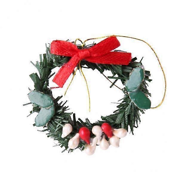 4X Dollhouse Simulation Mini Model Hanging Christmas Wreath Ornaments Accessory
