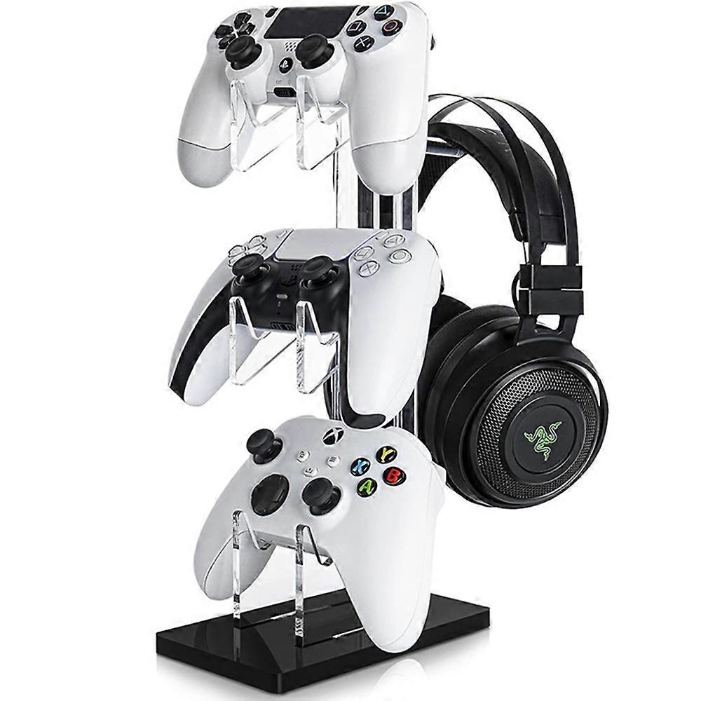 Game Controller Holder Crystal Acrylic Gamepad Display Stand Bracket Rack for Switch Xbox - Black