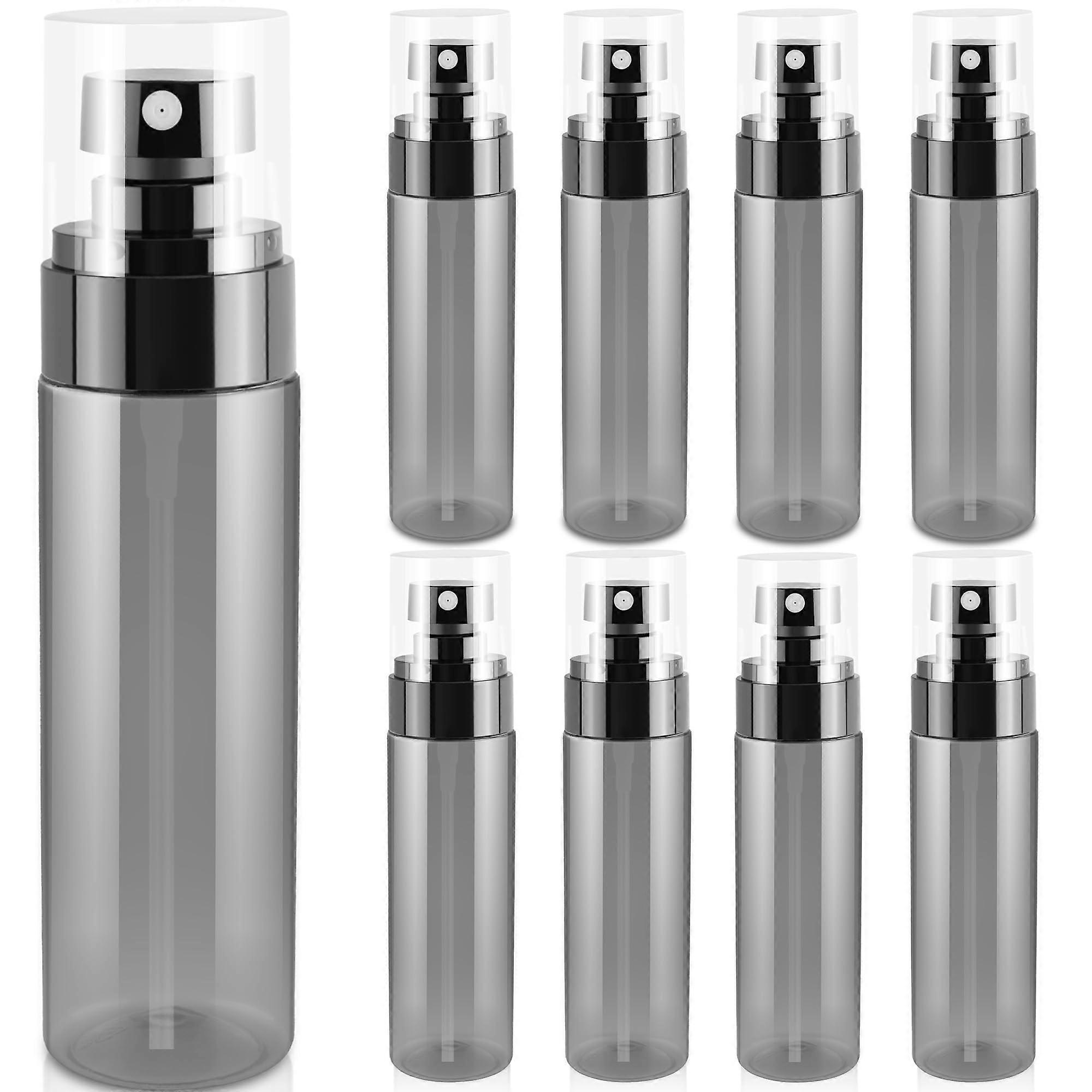 Spray Bottle 3.4oz Black Plastic Fine Mist Mini Sprayer Empty Refillable Travel Mister 9-Pack