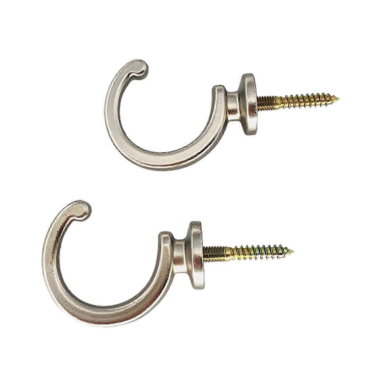 2025 2Pcs Curtain Tieback Hooks Heavy Duty Metal Ball End Tie Back Hooks Curtain Hold Back Hooks silver