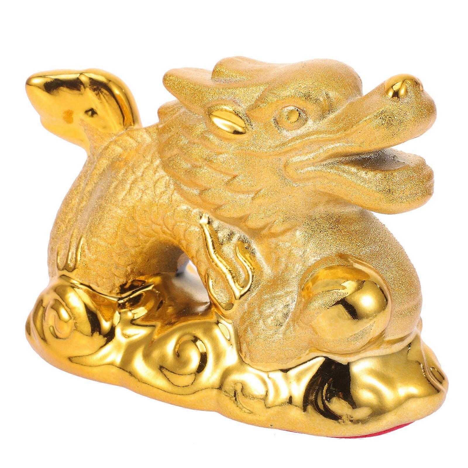 Ceramic Craft Decor Dragon Ornament Home Office 1Set