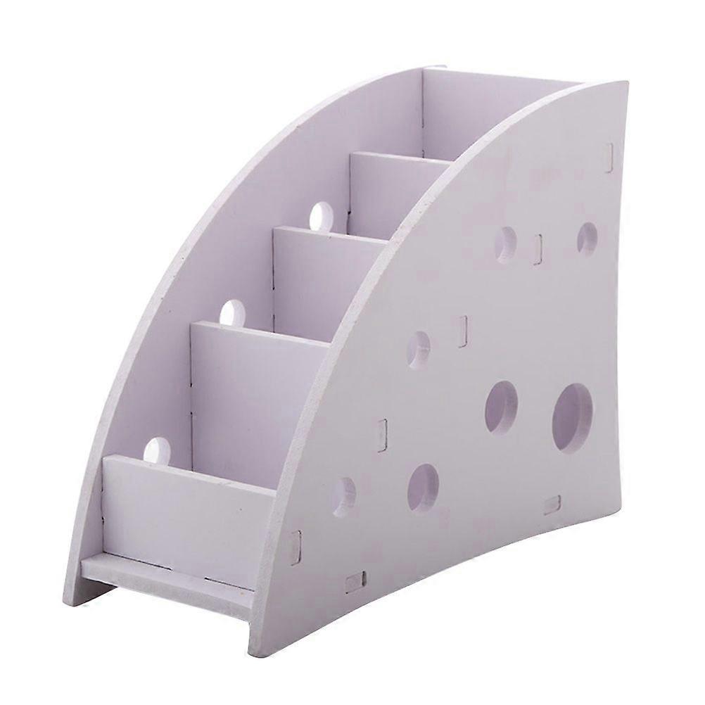 Multifunction Storage Box with Compartments Phone Holder Sundries Container Space-saving Desktop Organizer (White)