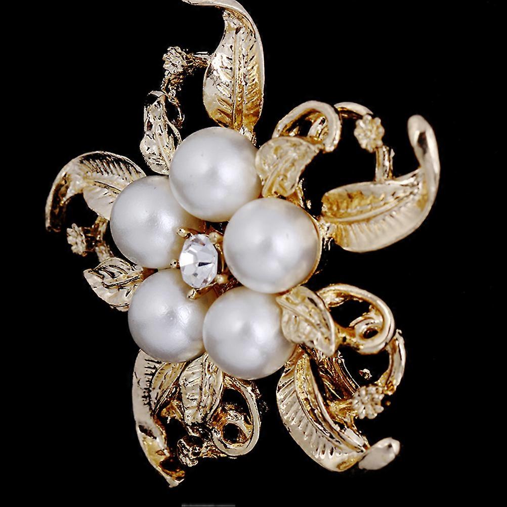 女性のためのラインストーンフラワーブローチピン耐久性のある長期使用ハイエンドゴールデンシルバー42 4 2Cm 4個