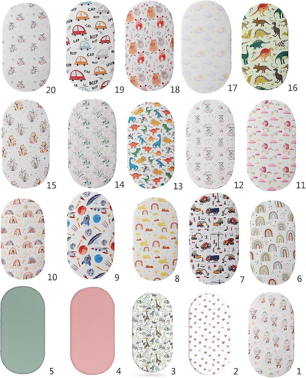 Cozy Baby Crib Sheet for Moses Basket, Soft Cotton, Fits Oval & Rectangular Styles, Size 8