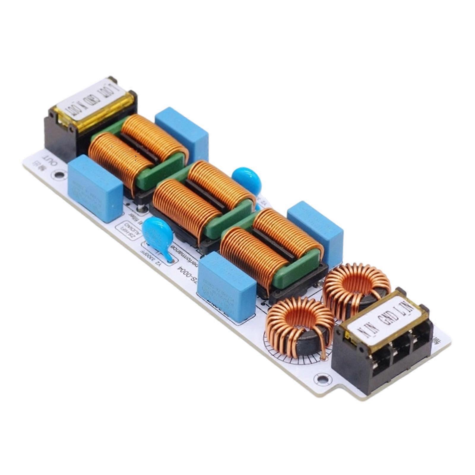 Thin 4 Stage Electromagnetic Interference Filter Suppressor 110-250V For Auditory/Video Equipment 6A 10A Current