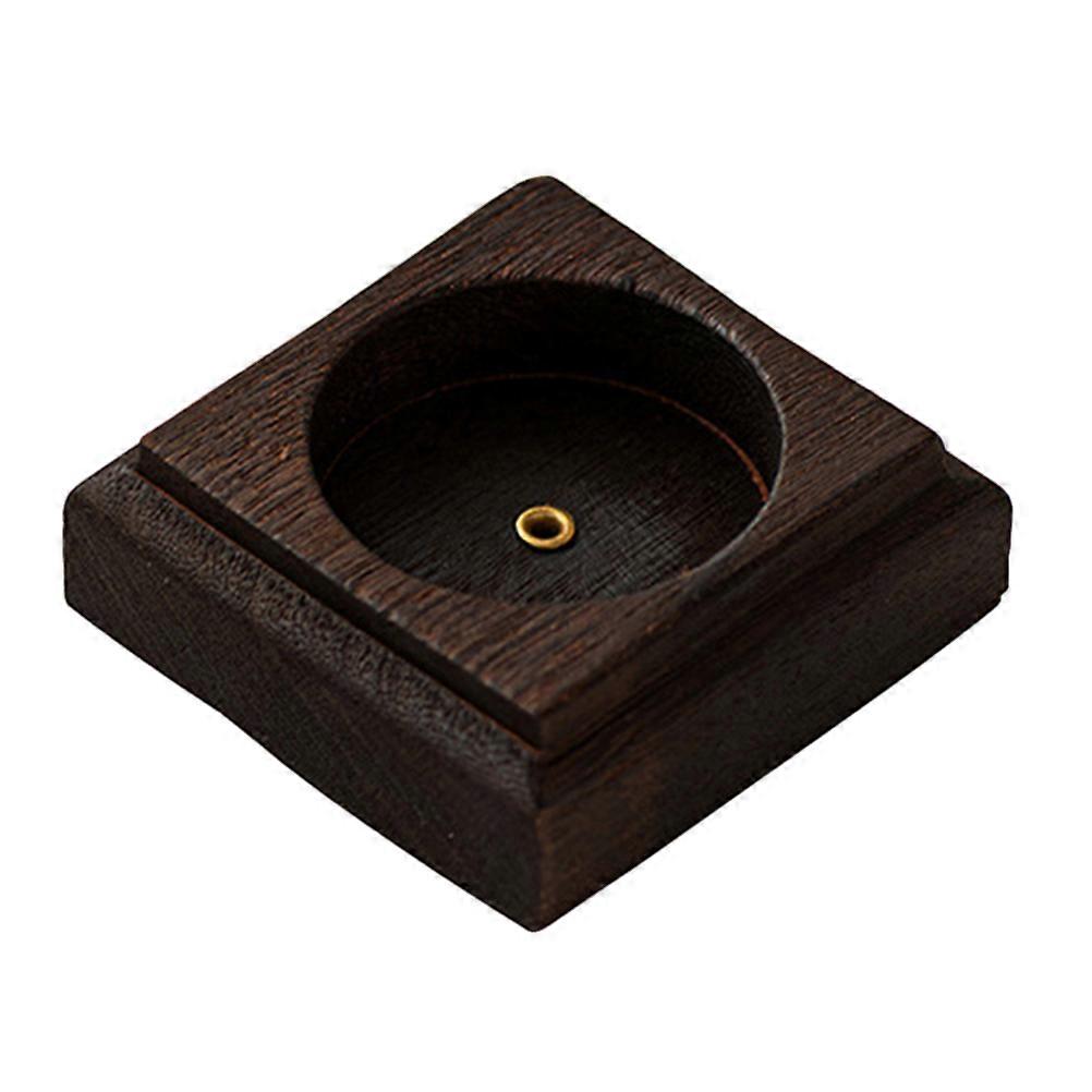 Fragrance Scented Diffuser Wooden Incense Tray For Tabletop Decoration Square Minimalist Design Dark Brown 1Pack