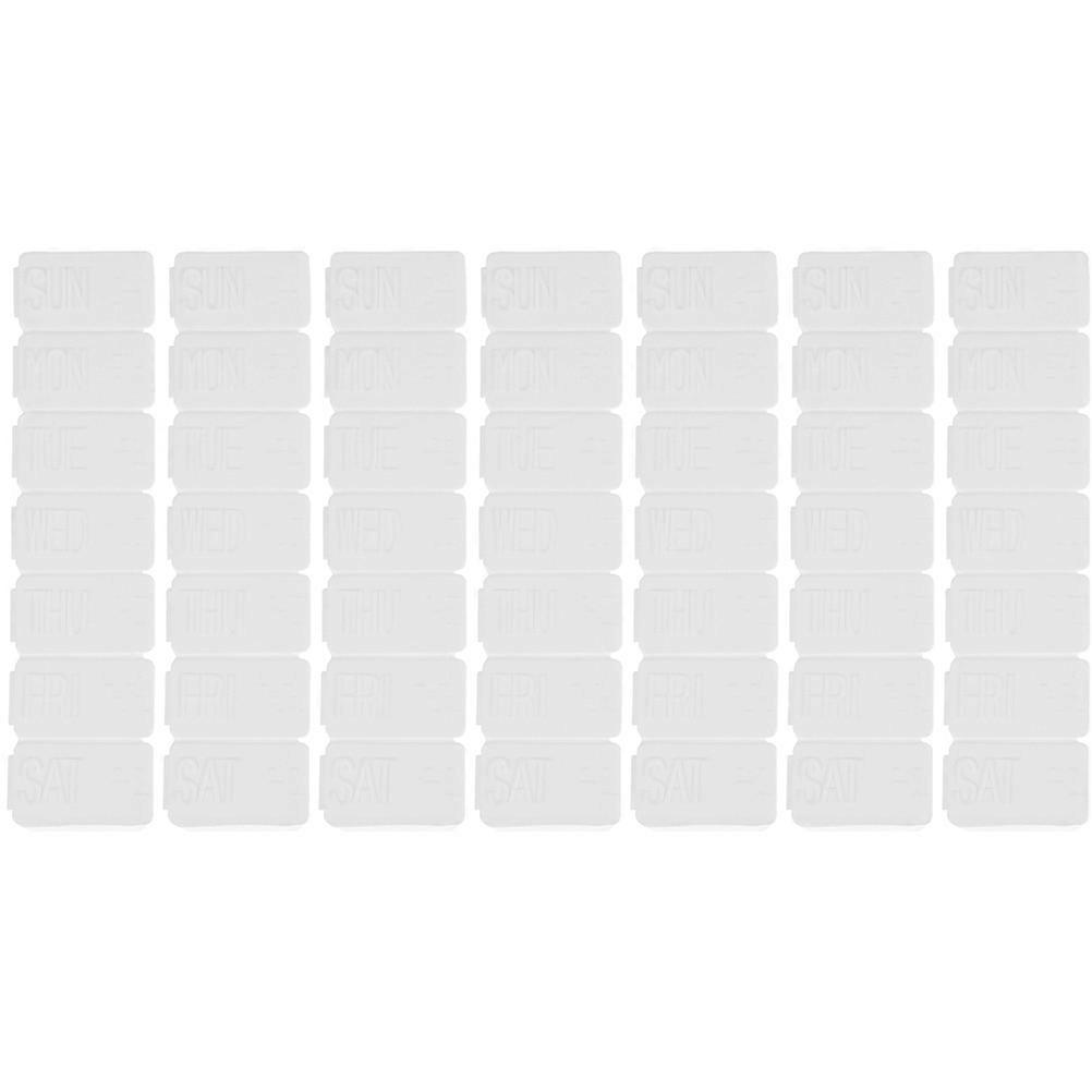 Braille Hap Organizatörleri Taşınabilir Günlük Hap Kutusu Pratik Tasarım Görme Engelli İnsanlar Beyaz 13.2x3.3 cm İlaç Organizatör 7 Adet