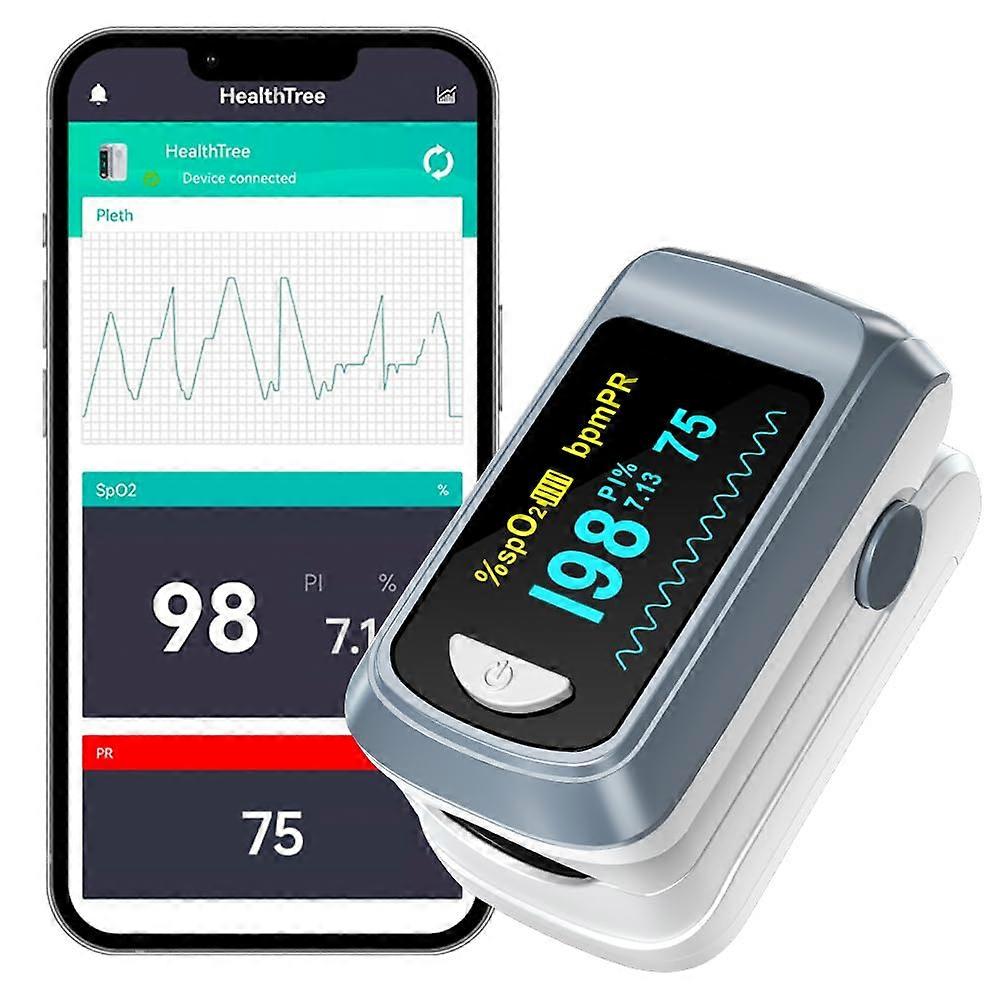 Fingertip Pulse Oximeter,Heart Rate Monitor 2 AAA Batteries silver