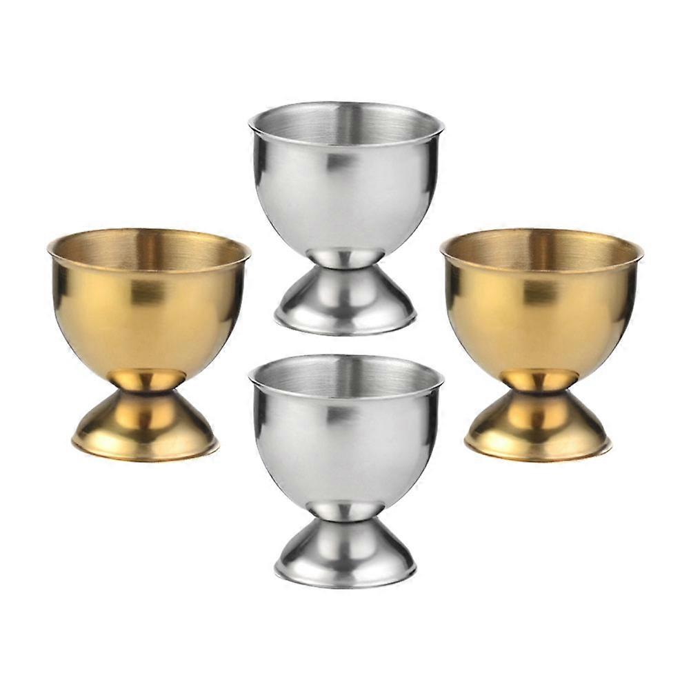 Desktop Egg Holder Practical Design Egg Cups Home Dining Silver 4Pcs