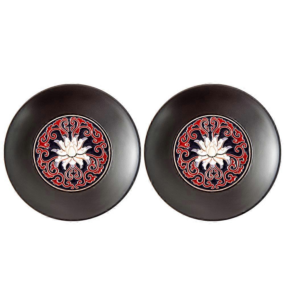 2pcs Japanese Style Heat Resistant Teacup Coasters with Non Slip Bottom, Smooth Easy Clean Surface, Antique Design for Home, Office, Coffee Shop