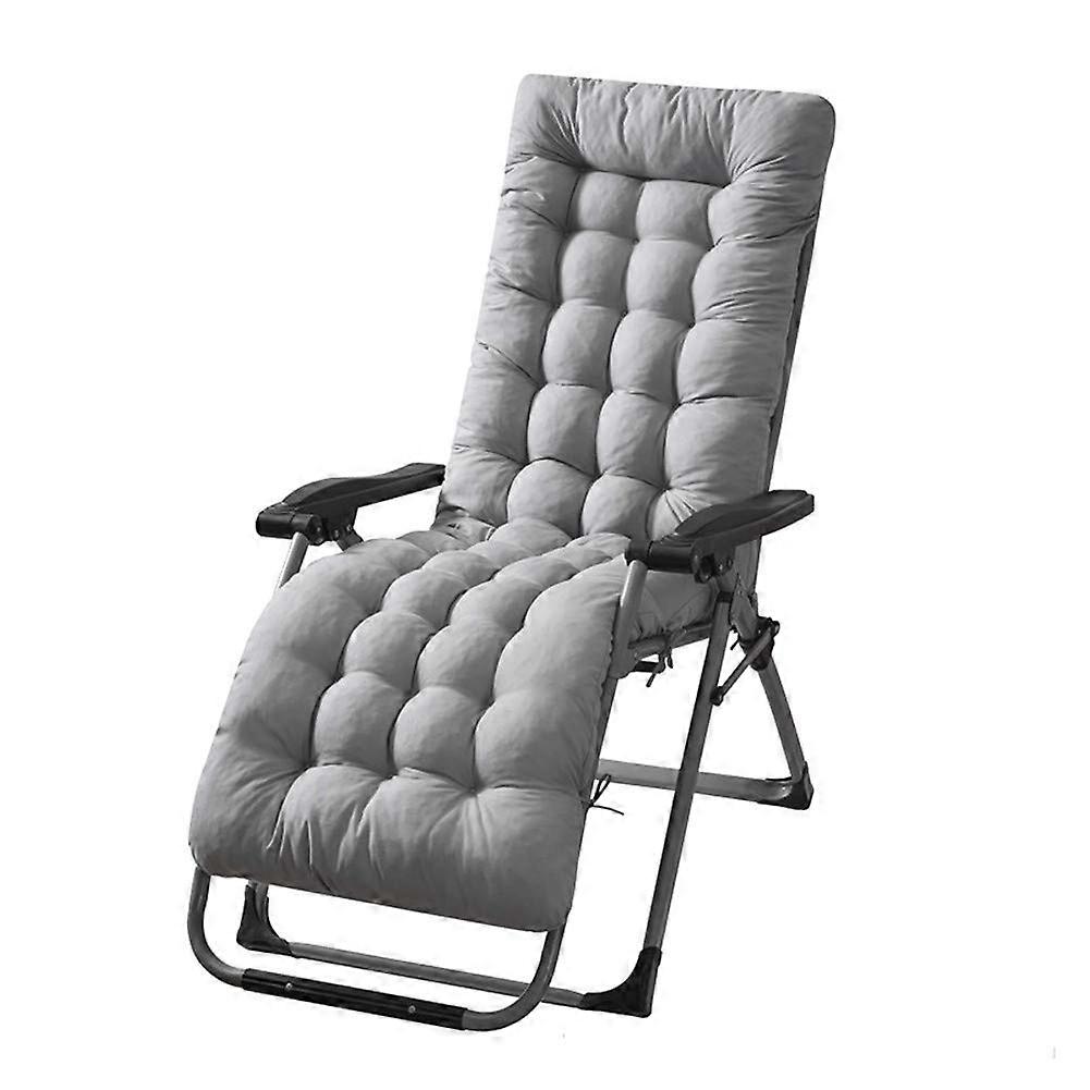 Replacement cushion for sun lounger, thick, padded, for garden faux furniture, gray, 170 x 53 x 8 cm
