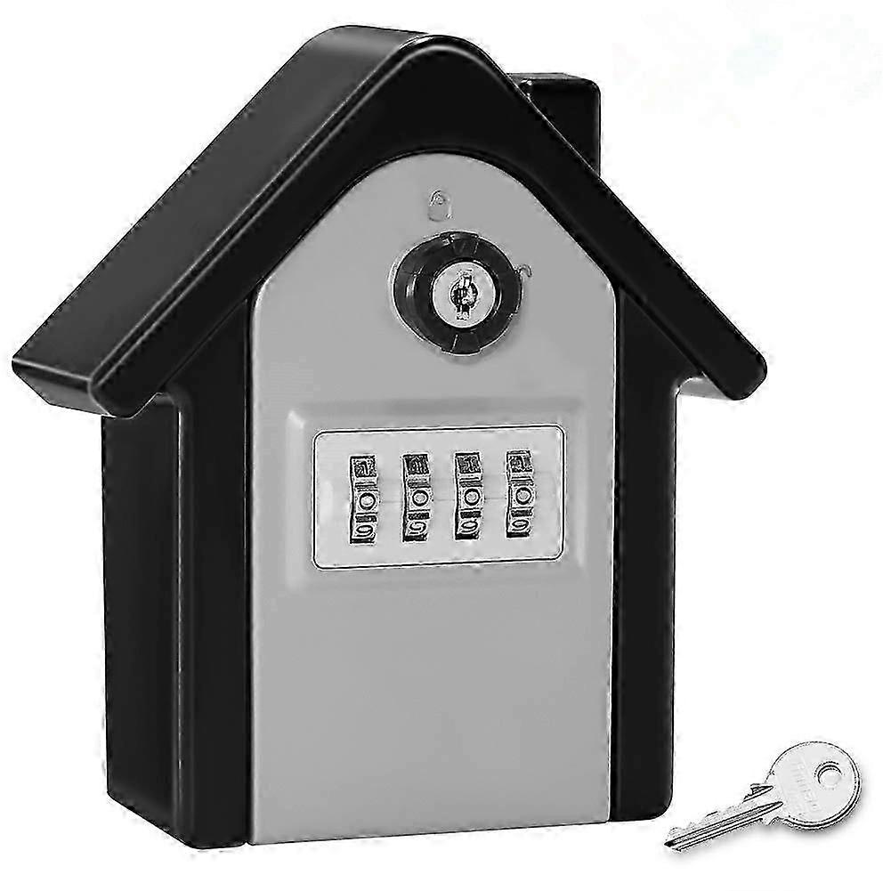 Key Safe Wall Mounted Key Box with Digital Code & Emergency Keys, Large Key Safe Box XL Size Outdoor Key Safe for Home, Office, Garages (Grey)