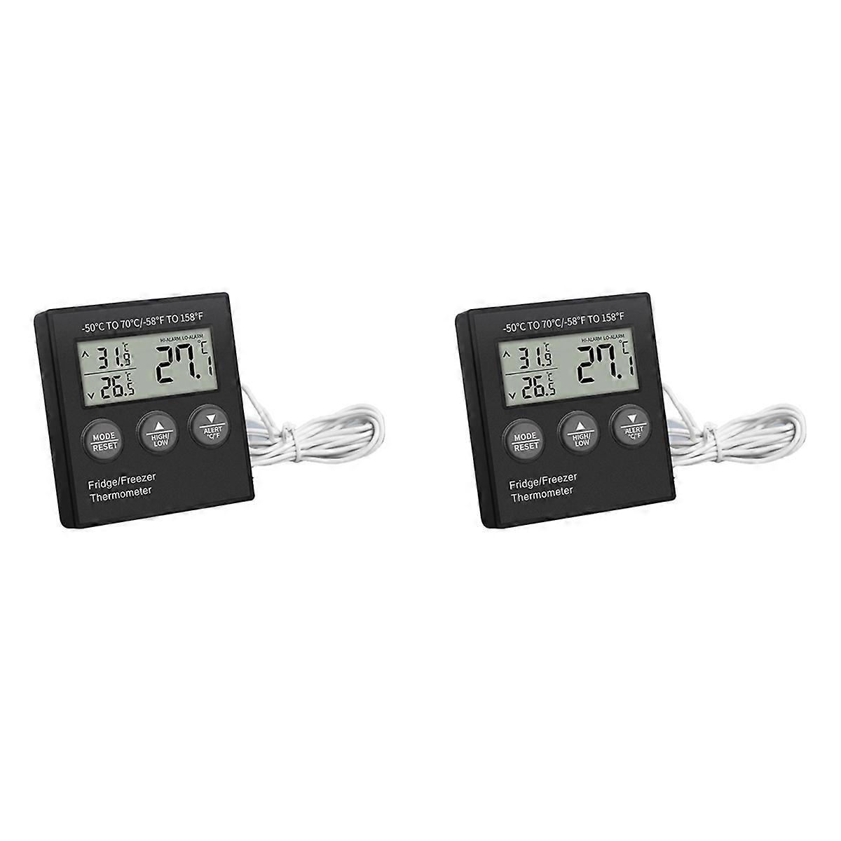 Digital Fridge Thermometer with Temperature Alarm LCD Display