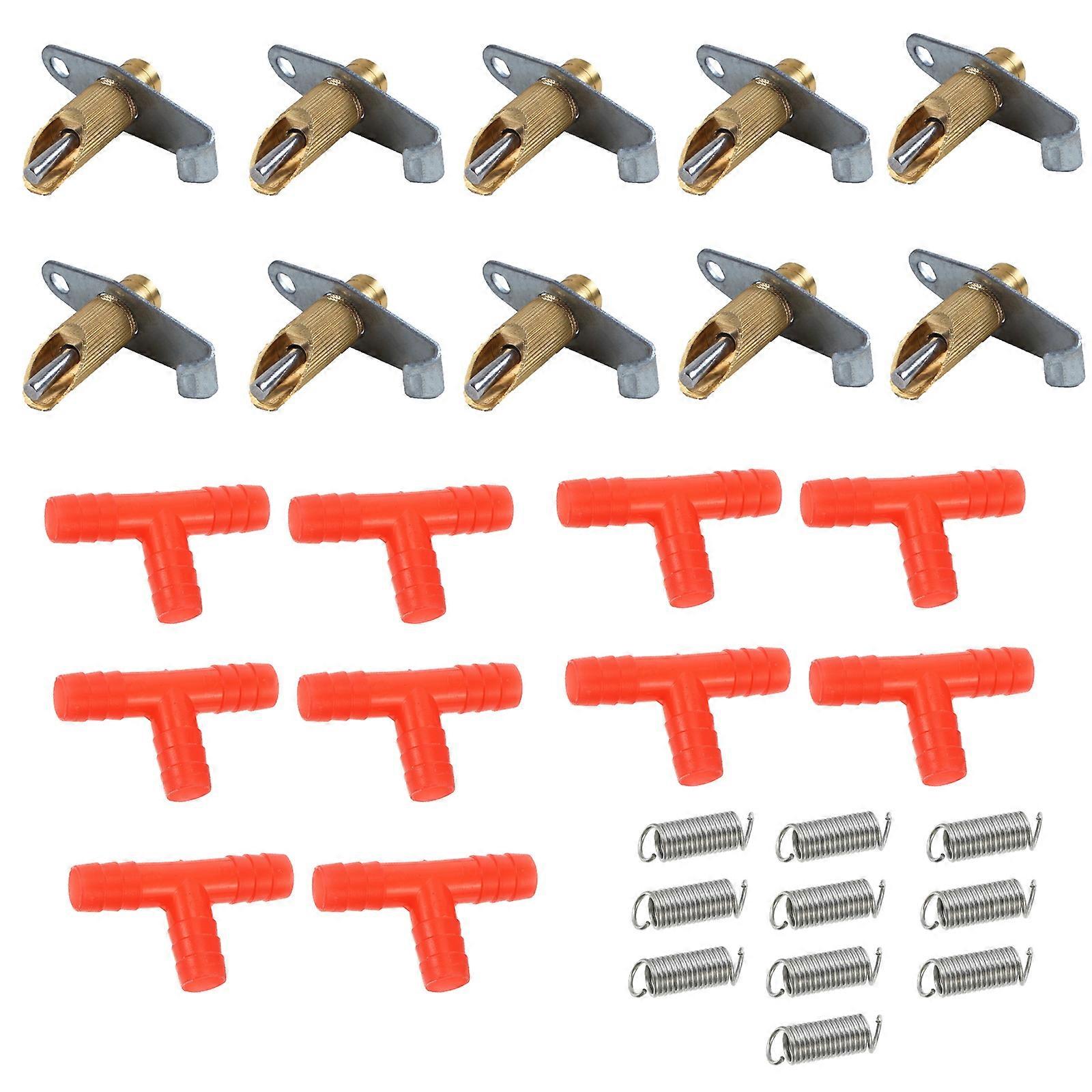 Rabbit Spring Waterer Regulated Pressure System For Small Animal Breeders Red Plastic 10Pack