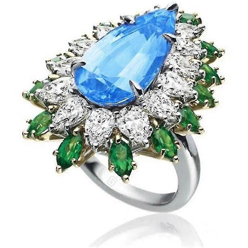 Elegant Blue Zircon Ring