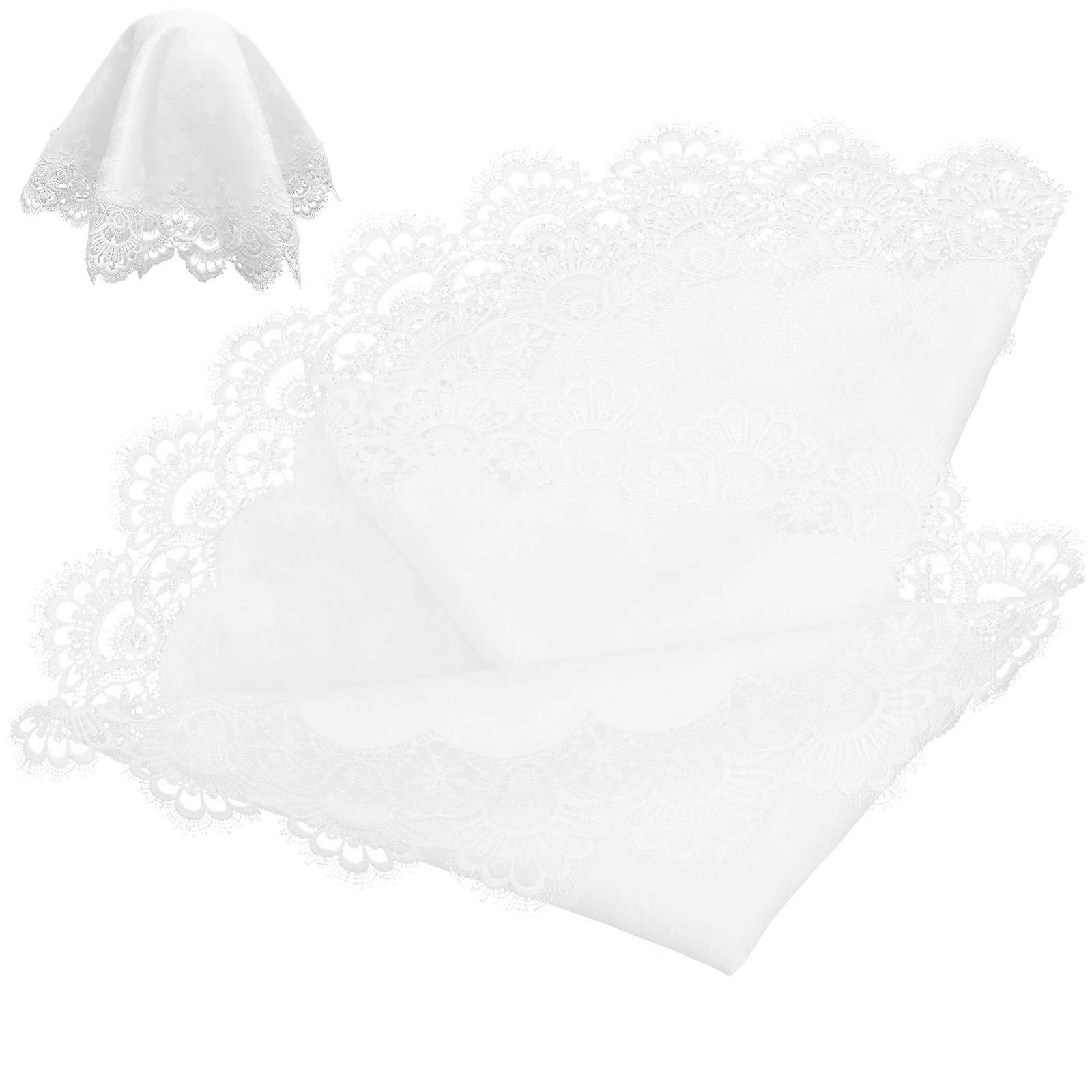 Elegant Lace Lampshade Cover for Table Lamp 80x80cm White Dust-Proof 1Set