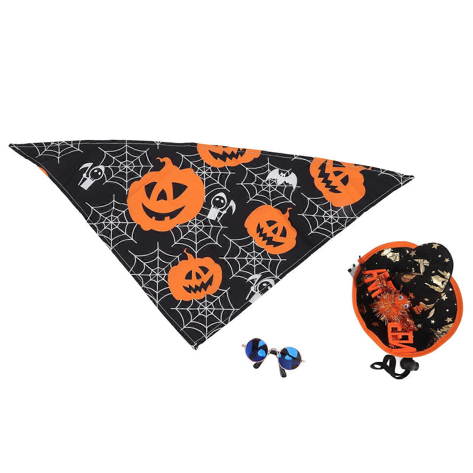 3pcs Halloween Pet Decorations Set Cute Dog Halloween Costume Set for Dogs Cats Puppy Kitten