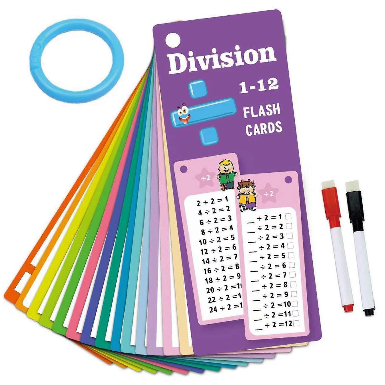 Math Facts Flashcards, Maths Cards, 15 x Erasable MultiMath Flashcards