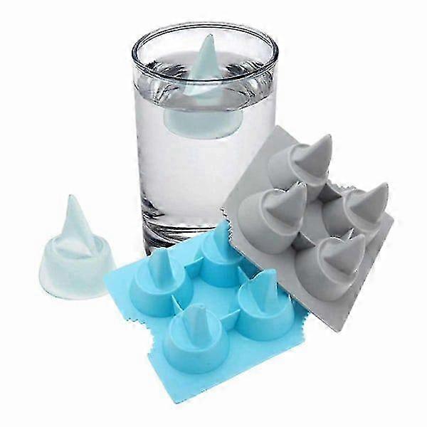 2-pack Silicone Shark Fin Ice Cube Molds in Blue