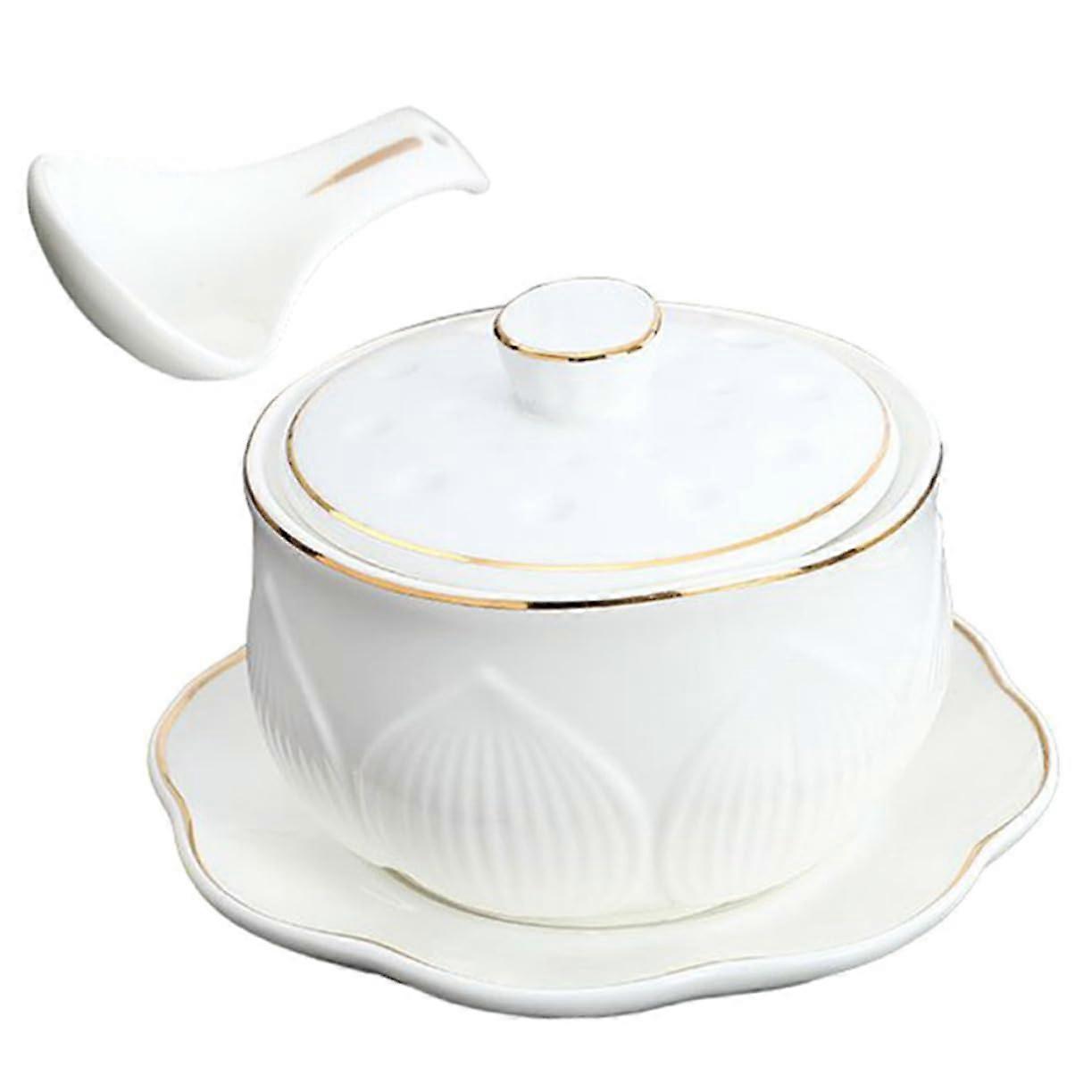 Ceramic Soup Bowls Set, Small Eggshell Porcelain Bowls For Noodles And Stews, 1 Set