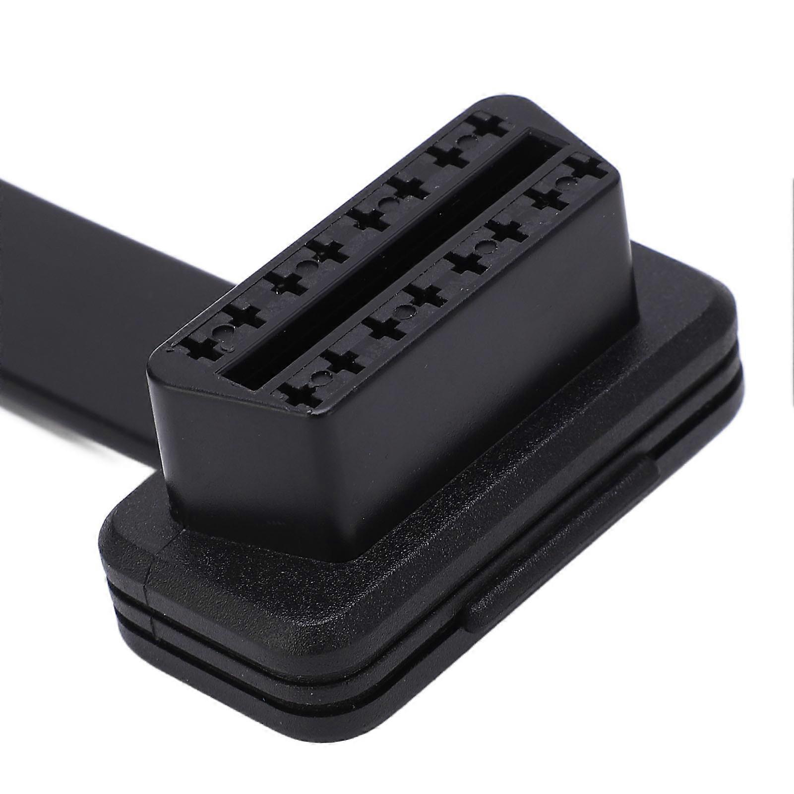 Cabo de extensão OBDII de 16 pinos macho para fêmea, cabo de diagnóstico automotivo para leitor de código OBD2, 0,6 m/2 pés