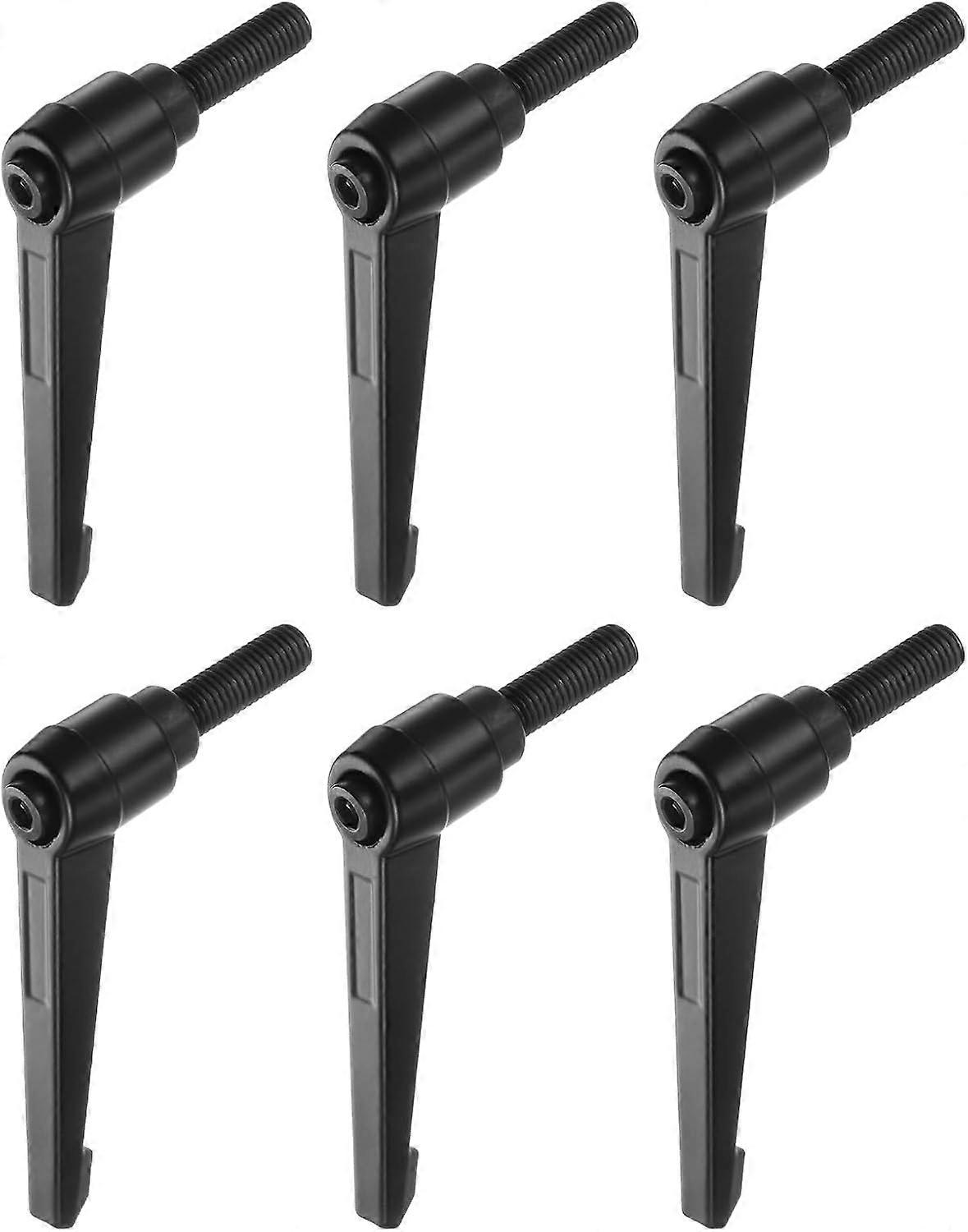 AURA 6pcs Adjustable Clamping Lever Handles ,M10 x 25mm Locking Quick Release Ratchet ,Push Button Handle, Black