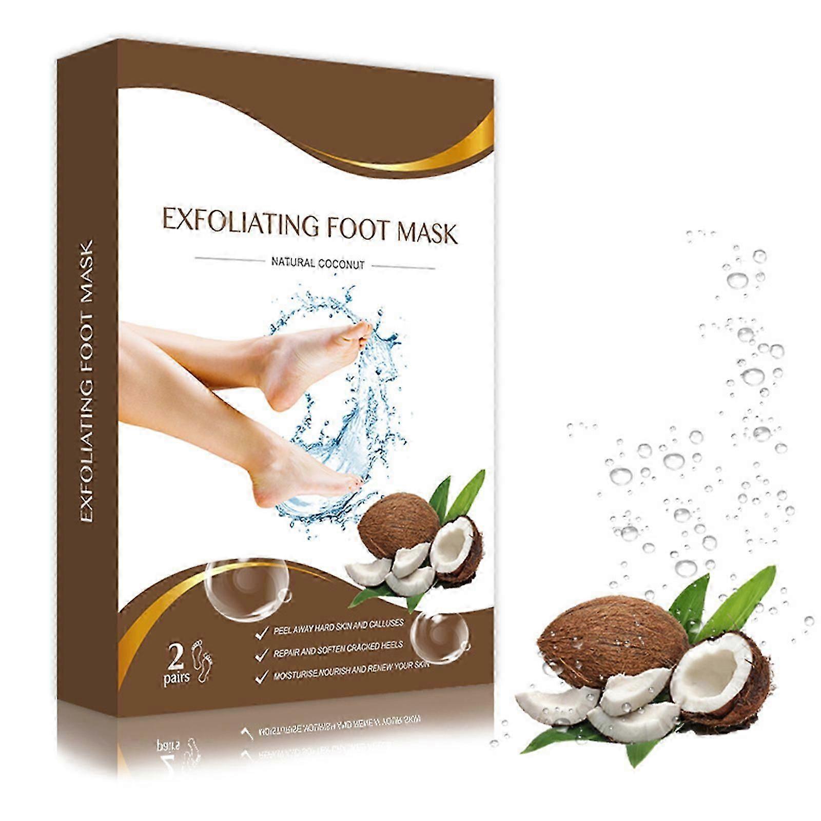 硬い肌のための2ペアのフットピールマスク、古い肌のための角質除去フットピーリングマスク、ひび割れたヒールトリートメントソックス、プラントフォーミュラモイスチャライジングソックス