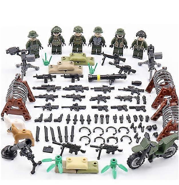 New version Military personnel assembling building block models for children's assembly toys and ornaments