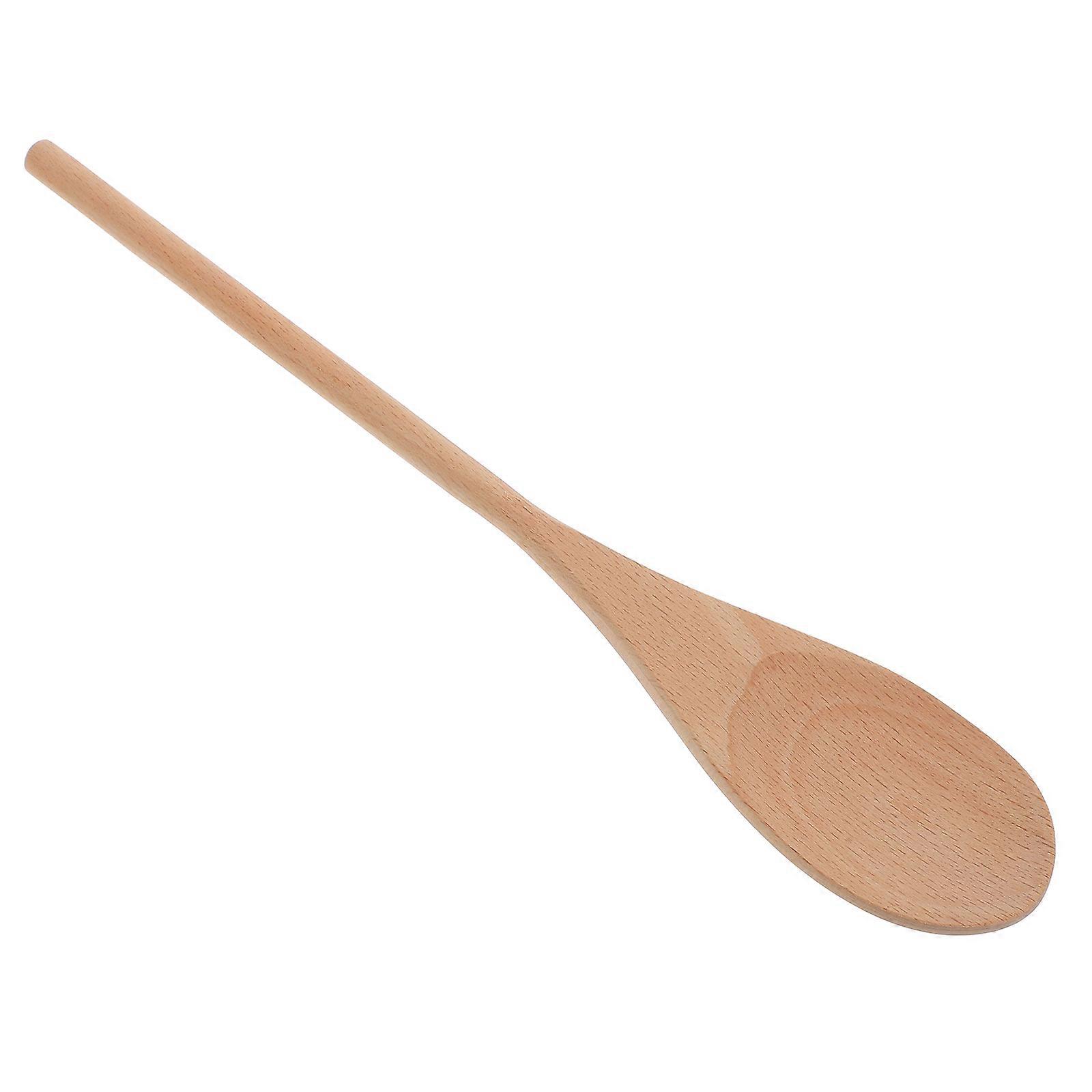 Beige Wood Spoon for Stirring 24Pcs Long Handle Kitchen Cooking Tools