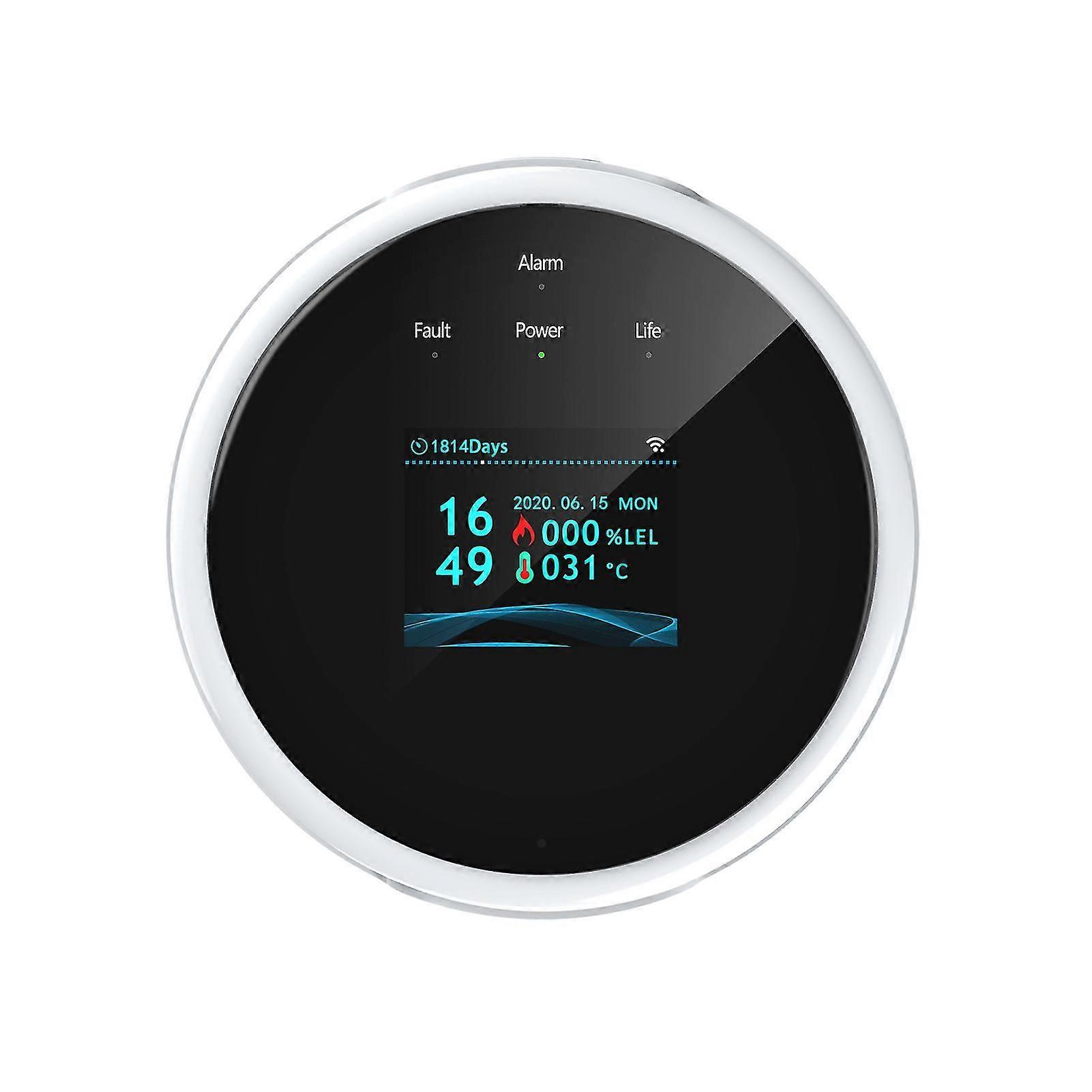 Wifi Gas Lek Detector en Brandalarm LCD Display Wandmontage APP Bediening Smart Wi-Fi Aardgas / LPG Tester Methaan Alarm Zoemer met Geluid & Licht