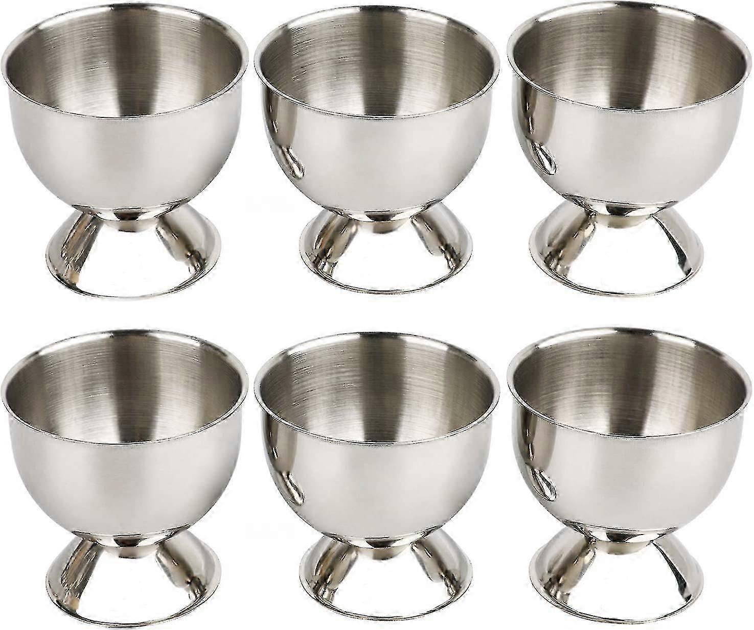 Egg Cup Holder Set For Soft Boiled Eggs Include 6 Stainless Steel Egg Tray