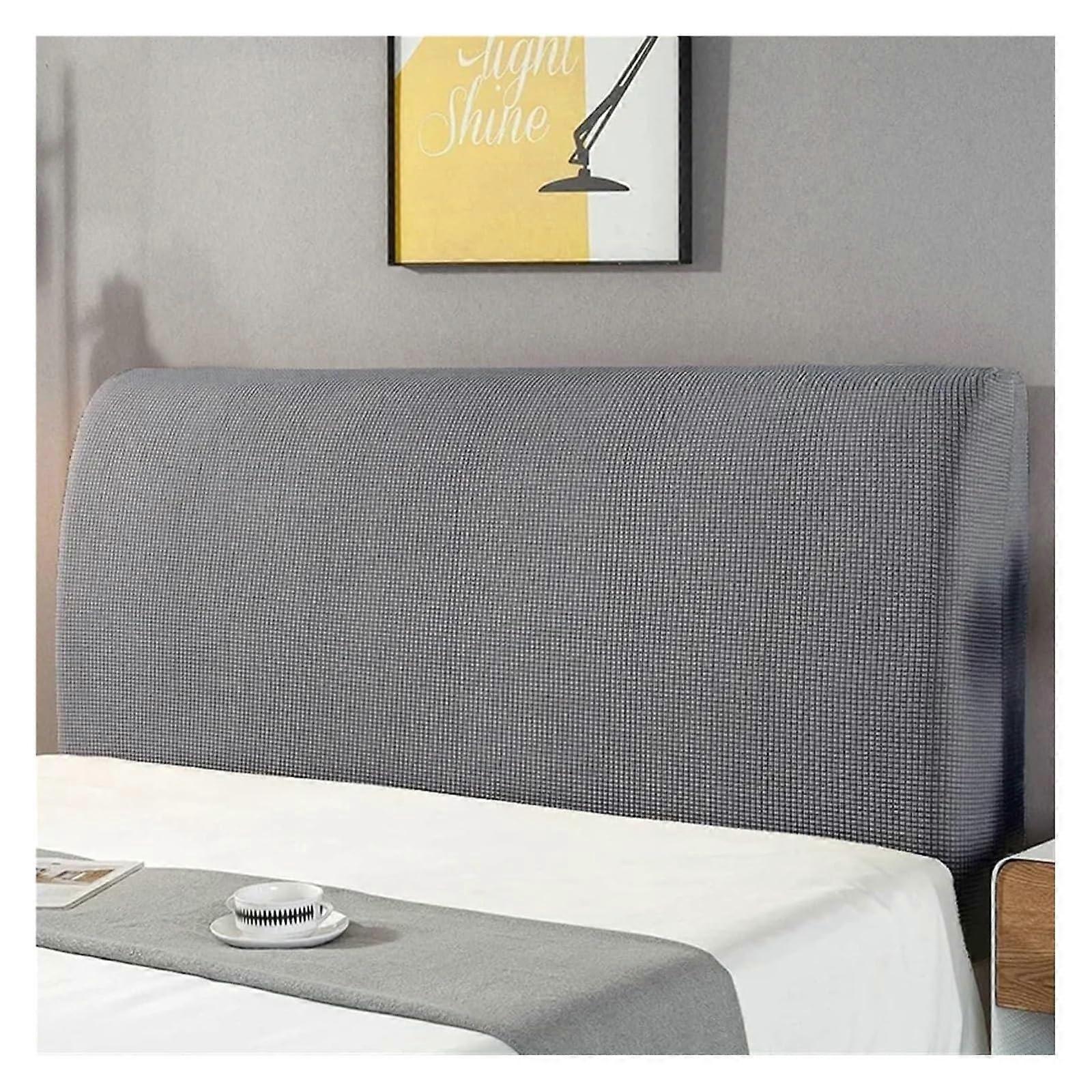 Gray 220 cm plain soft protective flexible headboard cover for bed, backrest for nightstand, bedroom decoration