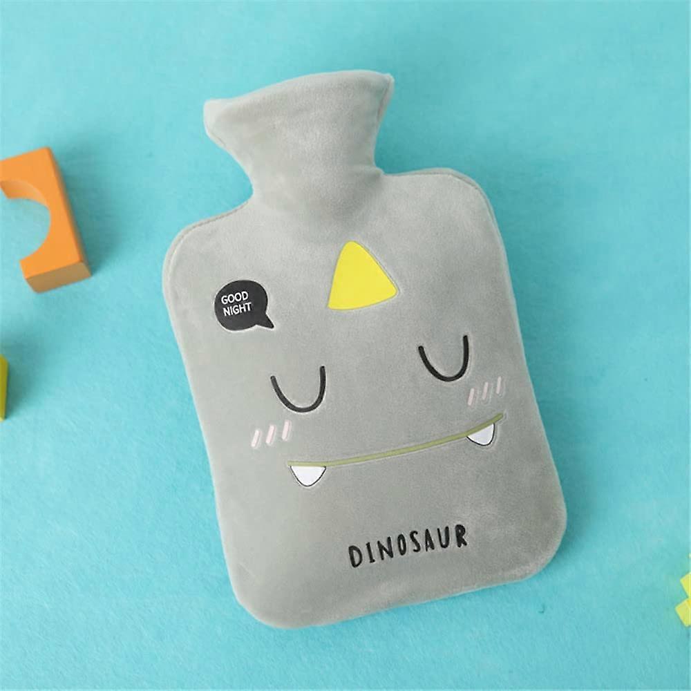 PVC Hot Water Bottle with Fluffy Plush Cover Short Fleece Cartoon Dinosaur Pattern 500ml 1000ml 2000ml Ref: 2916