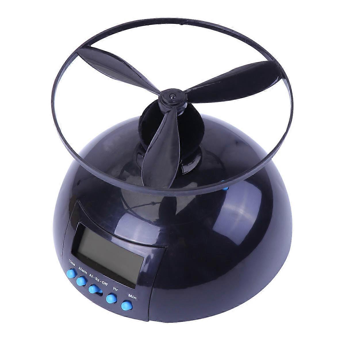 Flying Alarm Clock Black Propeller Off for Home Use