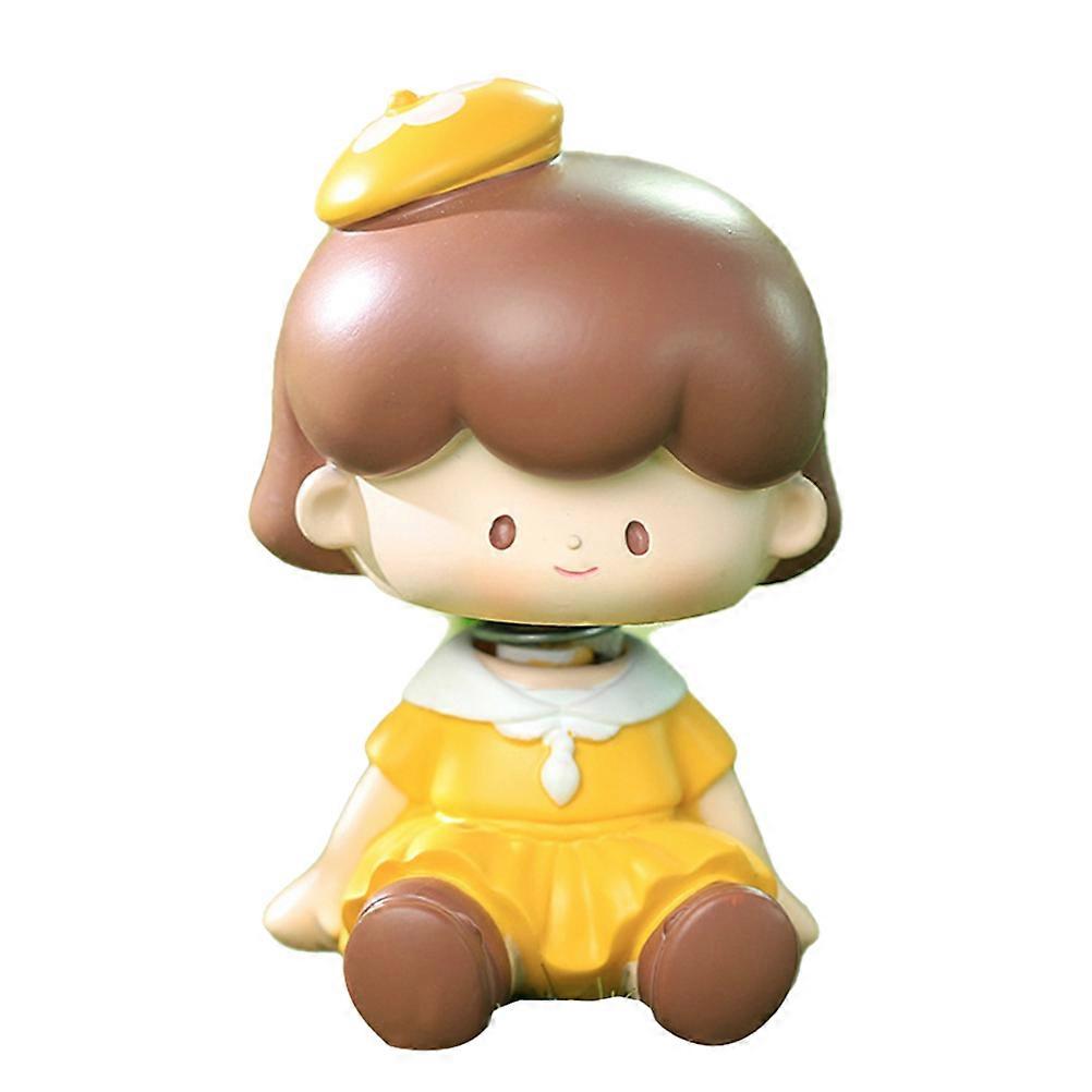 Cartoon Dashboard Accessories Cartoon Doll Figurine Mini Adorable Toy Car Dashboard Decor Multi 7.6X5CM Head Easily and Smoothly 1Pcs