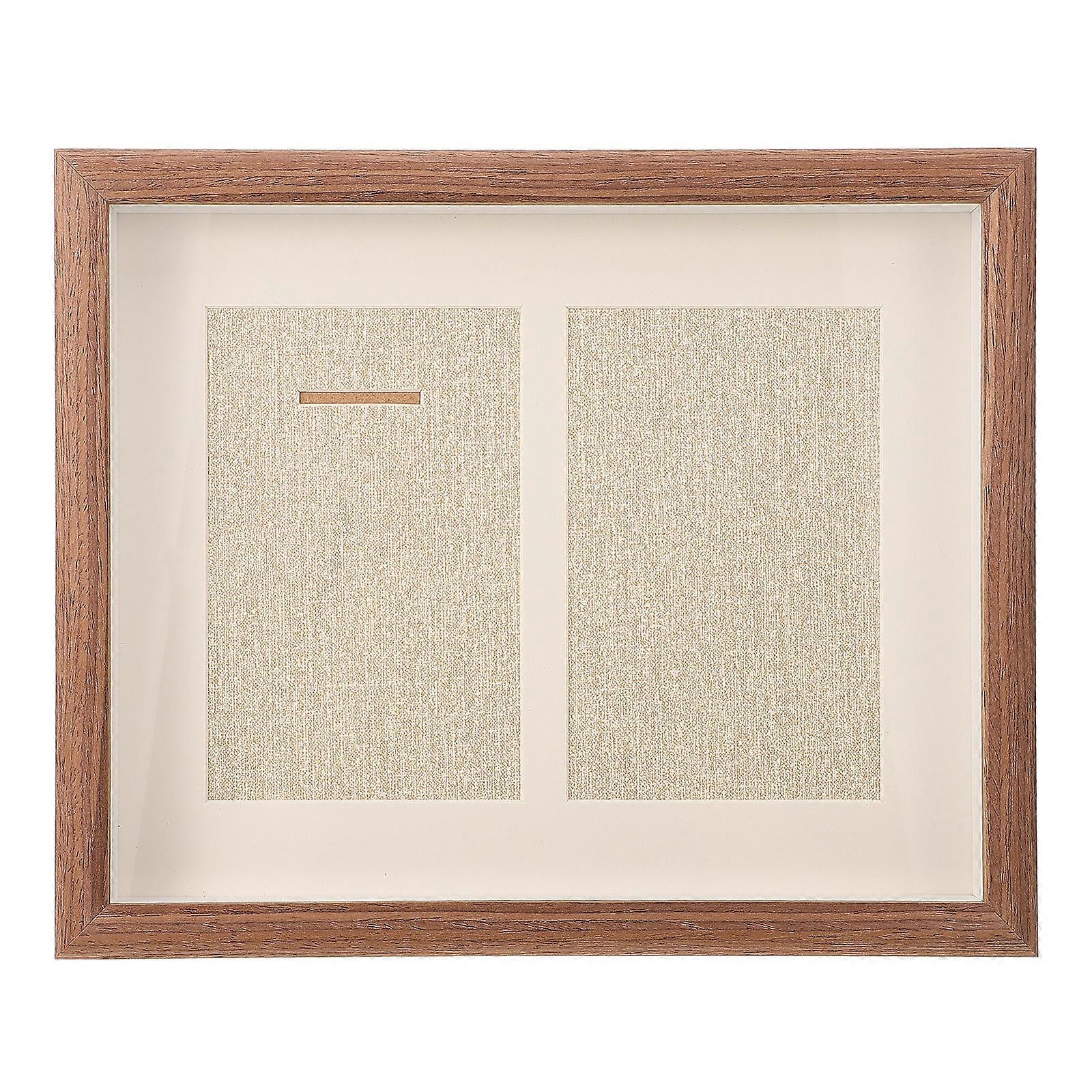 Decorative Medal Frame Wooden Material Clear Display Marathon Participants Badge Storage 1Pack