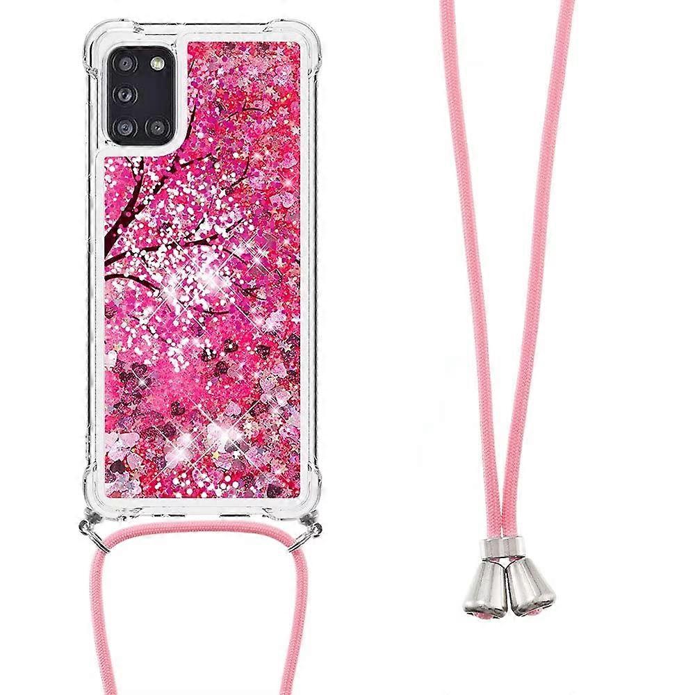 Mobile Phone Case for Google Pixel 9 Pro, Glitter Diamond Soft Silicone Case with Strap Cherry Blossom