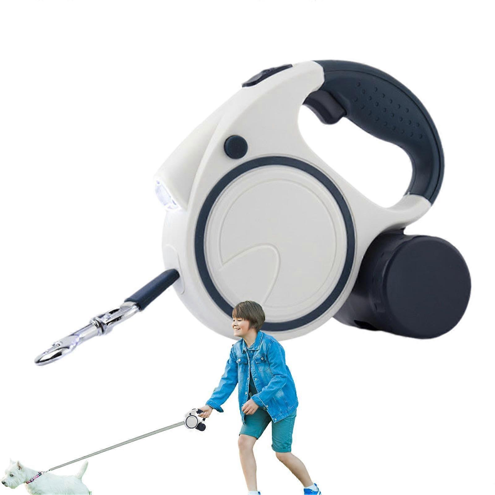 Automatic retractable pet leash Long telescopic traction for dog walking LED light, dark blue