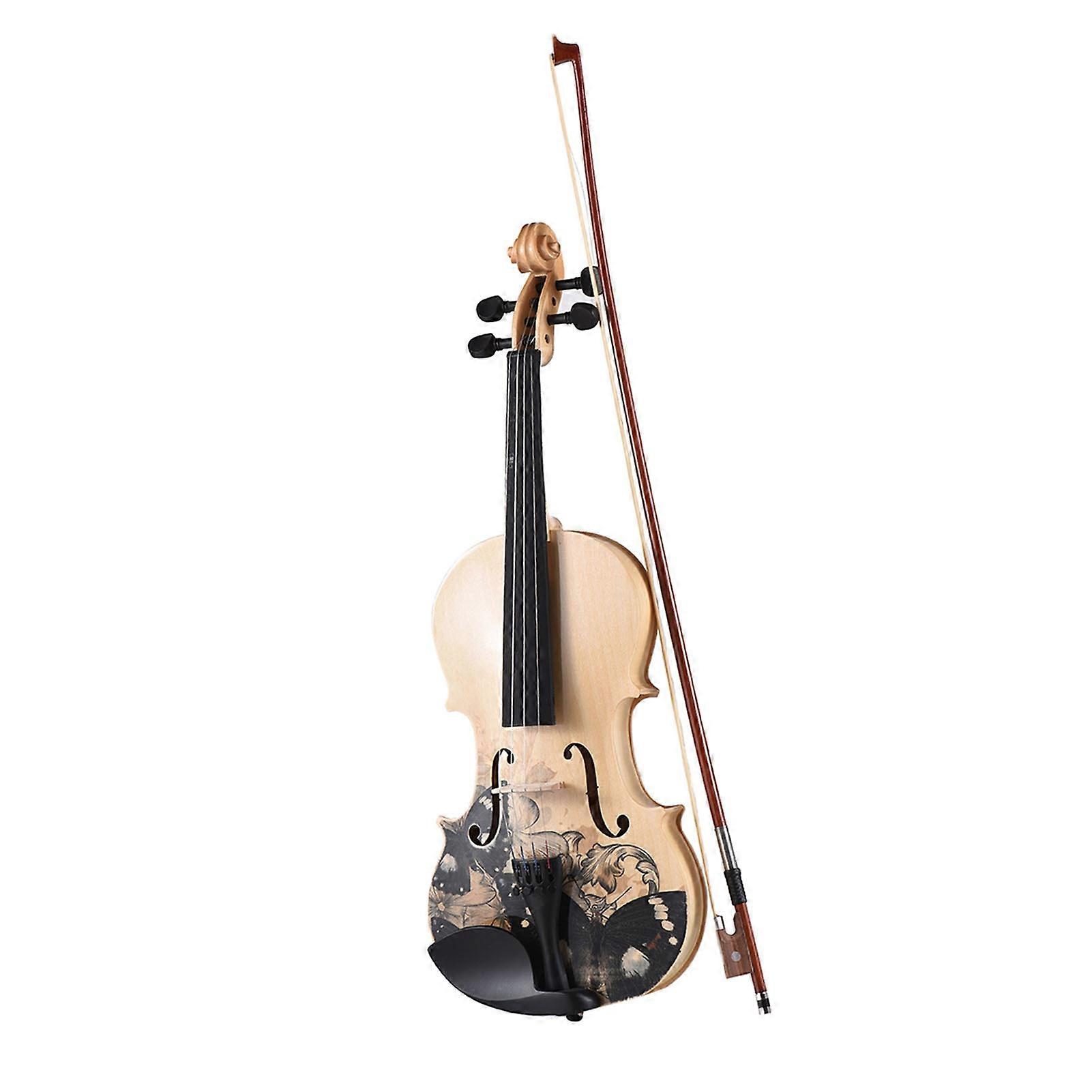 1/2 ακουστικό βιολί Basswood Topboard Side Back Board Maple Scroll με θήκη μεταφοράς Bow Rosin για παιδιά Μαθητές Αρχάριοι